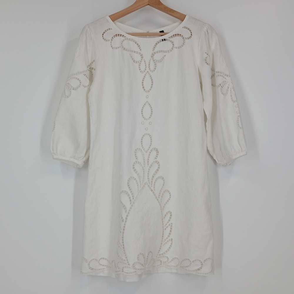 Vix by Paula Hermanny Linen Eyelet Tunic Dress